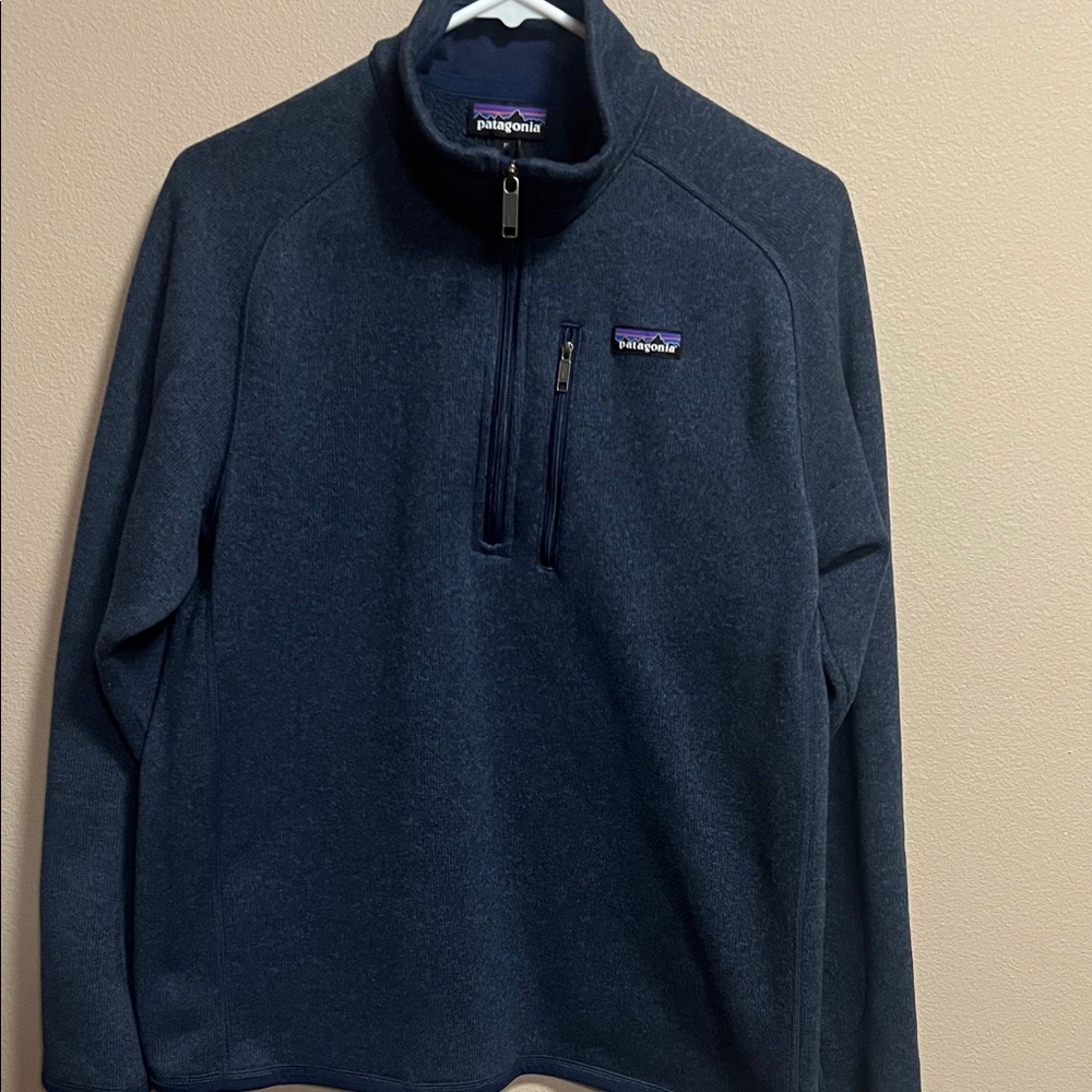 Patagonia Men's Dark Blue Quarter Zip Sweater